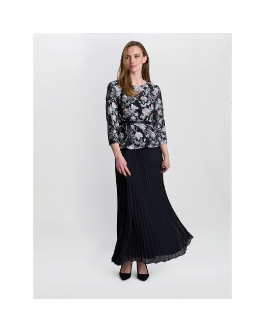 Gina Bacconi Blue Annie Long Pleated A Line Skirt