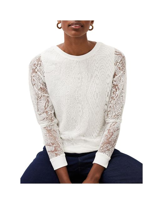 Phase Eight White Sakuro Burnout Top