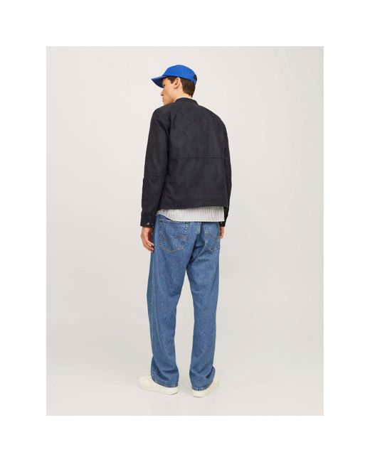 Jack & Jones Blue Dylan Biker Jacket for men