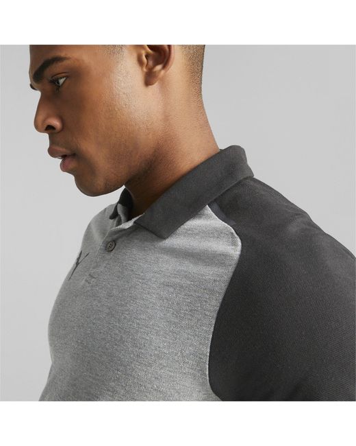 PUMA Gray Teamcup Casuals Polo Shirt for men