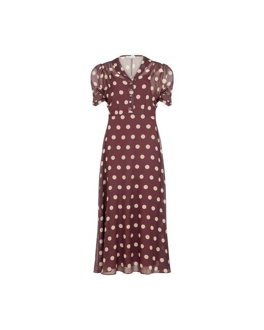Lily and Lionel Red Julia Button Down Polka Dot Print Maxi Dress