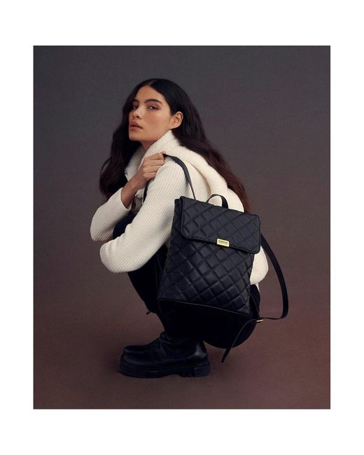Barbour Black Quilted Hoxton Backpack
