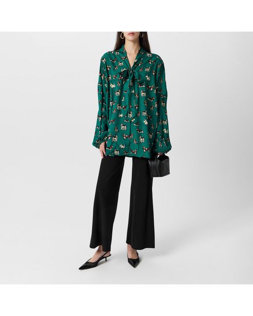 Yumi' Green Dog Blouse