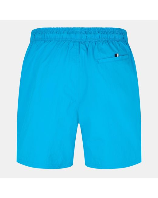 Boss Blue Octopus Swim Shorts With Bold Branding for men