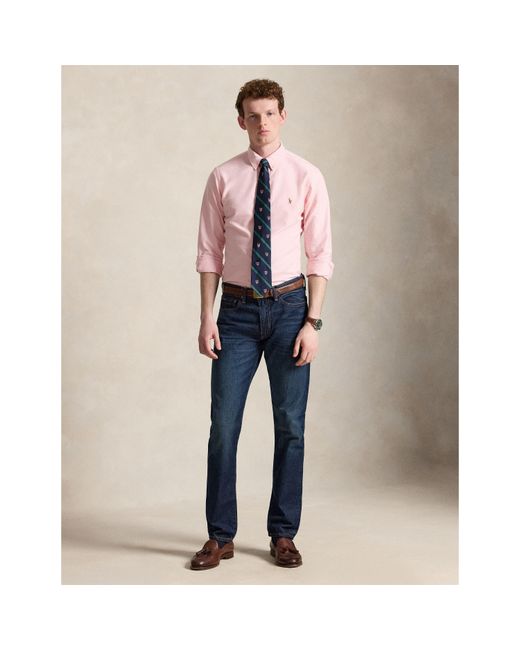 Polo Ralph Lauren Pink Slim Fit Oxford Long Sleeve Shirt for men