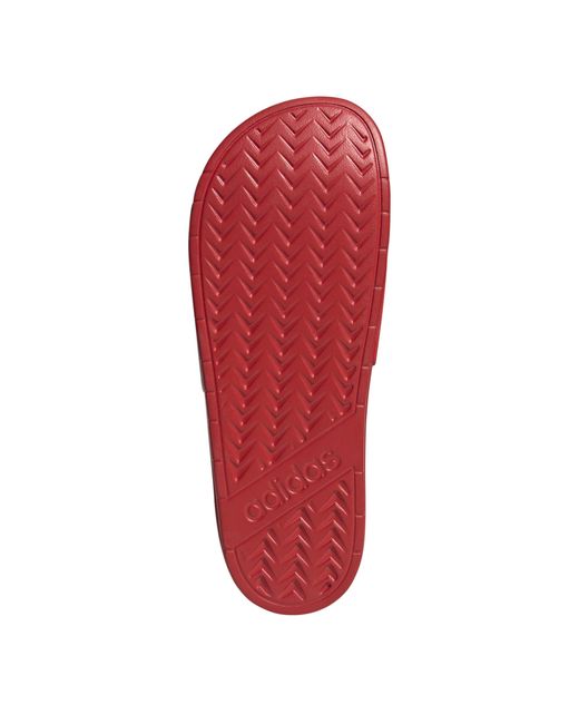 Adidas Red Adults Adilette Tnd Cloudfoam Quick-Drying Pool Sliders