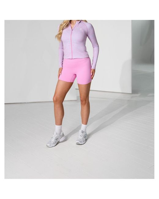Gym King Pink Full Zip Funnel Long Sleeve Slim Fit Performance Training Jacket