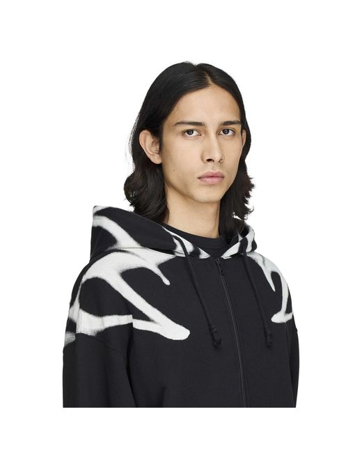 Y-3 Black Gfx Zip Hoody Sn64 for men