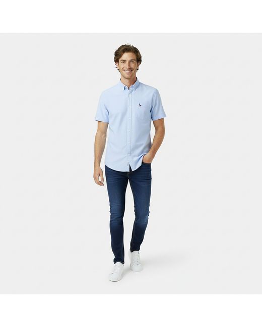 Jack Wills Blue Short Sleeve Oxford Shirt for men