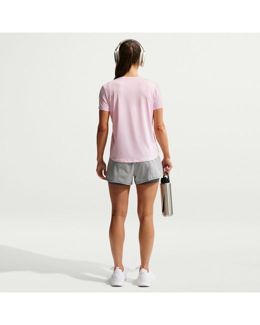Nike Pink Dri-Fit One Standard Fit Short-Sleeve Top