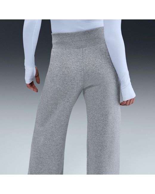 Nike Gray Sportswear Phoenix Fleece High-Waisted Wide-Leg Sweatpants