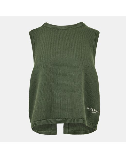 Jack Wills Green Open Back Sweater Vest
