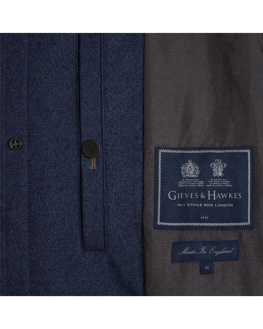 Gieves & Hawkes Blue Franklin Rain Anorak for men