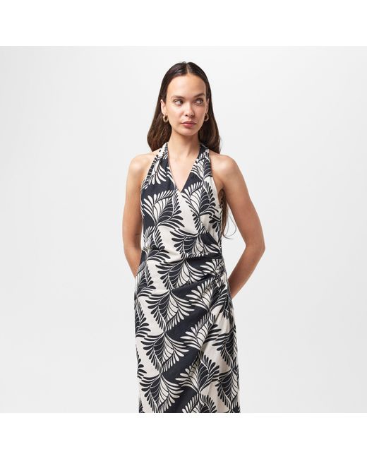 French Connection Black Ariette Crossover Wrap Dress