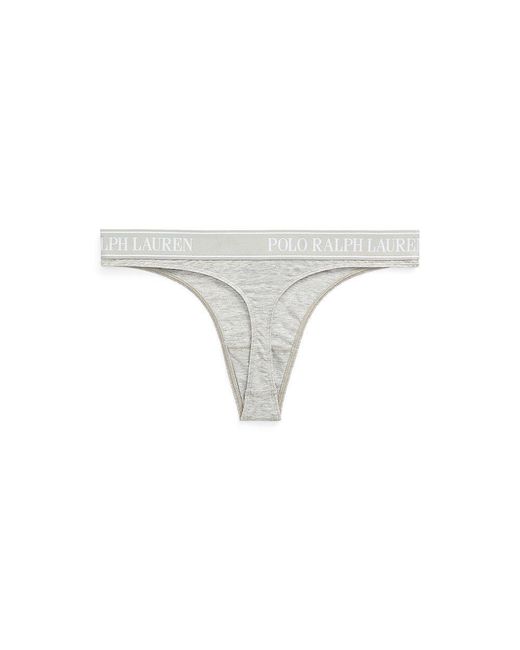 Polo Ralph Lauren Gray Mid Rise Jersey Thong