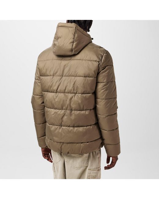 Barbour Natural Bobber Quilted Fixed Hood Short Puffer Jacket for men