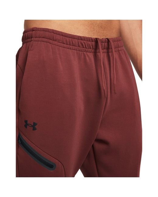 Under Armour Red Uns Closed Hem Fleece Joggers for men