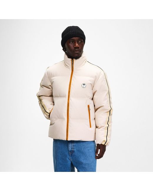 Palm Angels Natural Tree Logo Corduroy Down Short Puffer Jacket for men