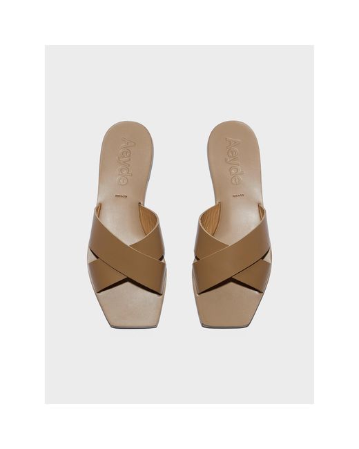 Aeyde Brown Faye Flat Sandals