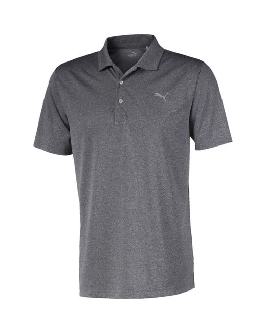 PUMA Gray Performance Heather Polo Shirt for men