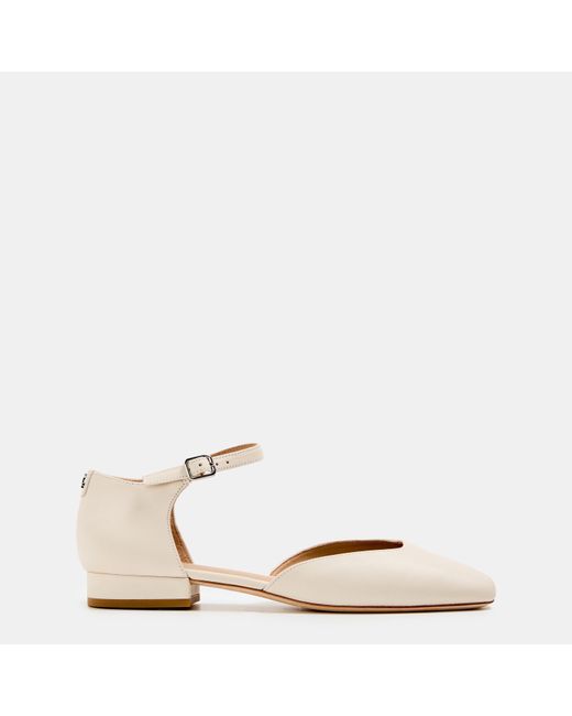 Ralph Lauren Natural Emellie Leather Ballet Pumps
