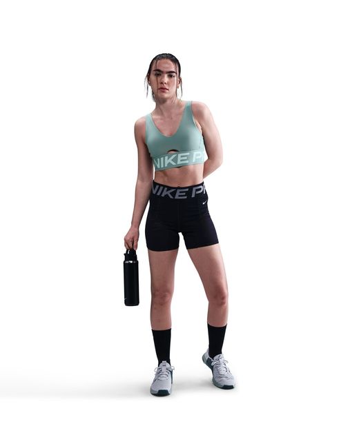 Nike Gray Indy Plunge Non Wired Medium Impact Sports Bra