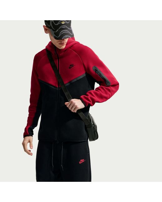 Nike Red Tech Fleece Hoodie for men