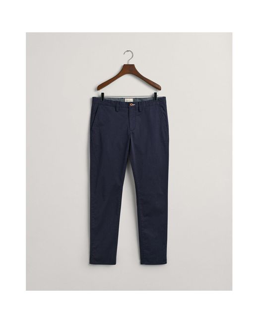 Gant Blue Slim Fit Twill Chinos for men