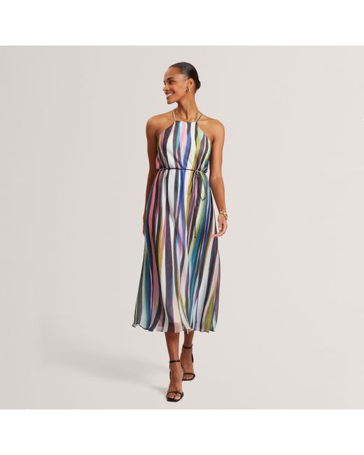 Ted Baker Blue Halter Neck Maxi Dress