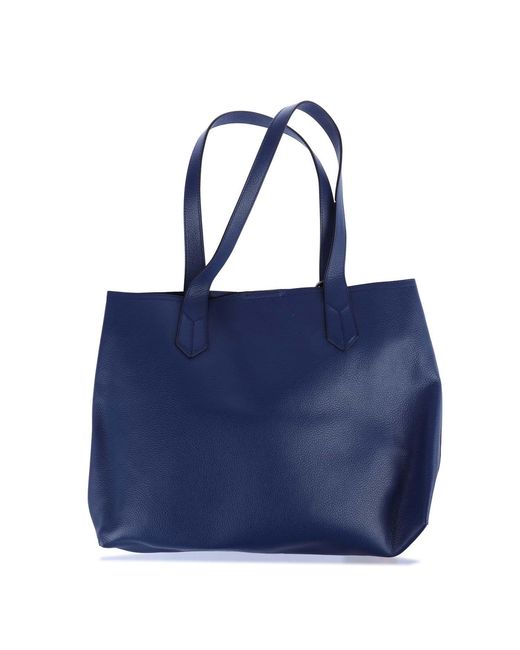 Emporio Armani Blue Leather Shopper Bag