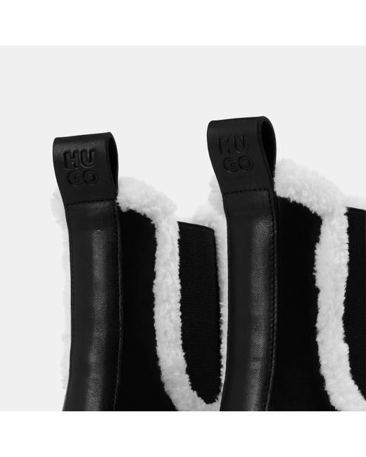 HUGO Black Hardware Detail Biker Boots