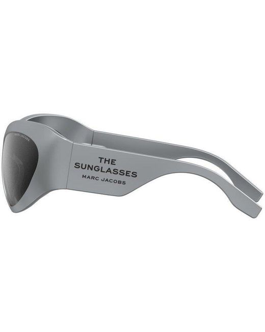 Marc Jacobs Gray Rectangular Round Sunglasses