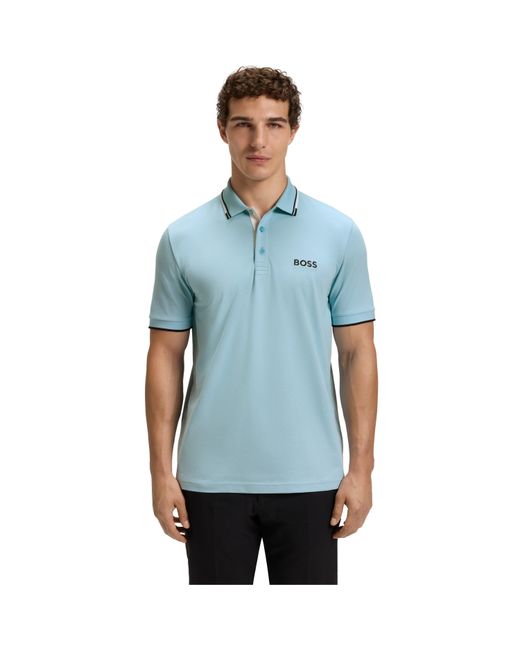 Boss Blue Paddy Pro Premium Cotton Polo Shirt for men