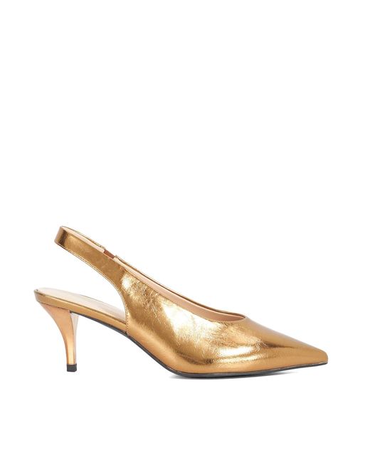 Dune Metallic Cyra Kitten Heel Slingbacks