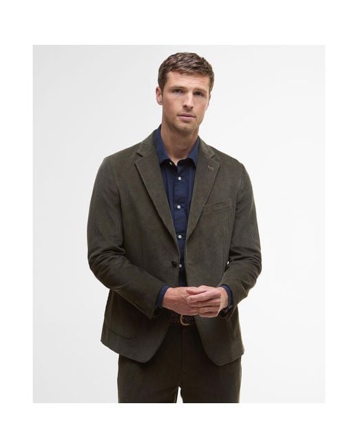 Barbour Black Wallington Corduroy Long Sleeve Blazer for men