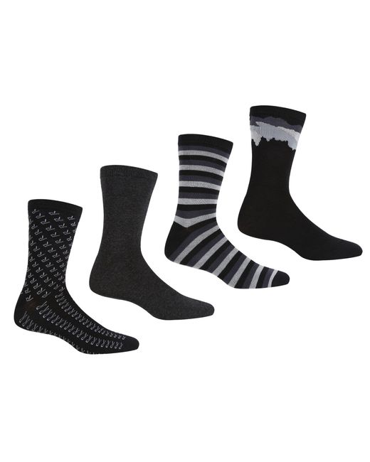 Regatta Black 4 Pack Lifestyle Socks for men