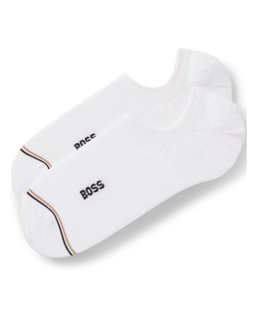 Boss White 2-Pack Low Socks for men