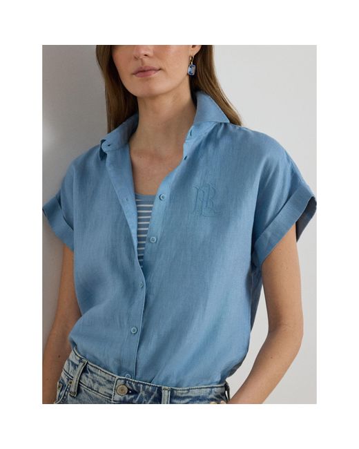 Ralph Lauren Blue Short Sleeve Plain Shirt