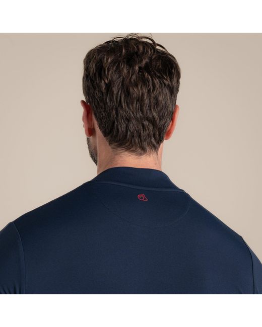 Craghoppers Blue Nosilife Mock Neck Long-Sleeved Jersey Top for men