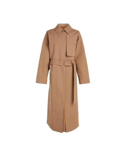 Calvin Klein Natural Bonded Cotton Trench Coat