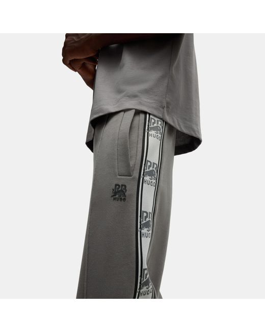 HUGO Gray Logo Tape Tracksuit Bottoms for men