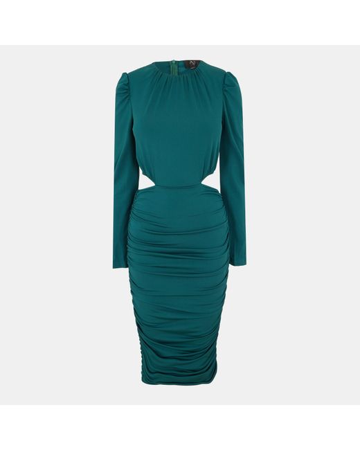 AX Paris Green Cut Out Waist Midi Dress