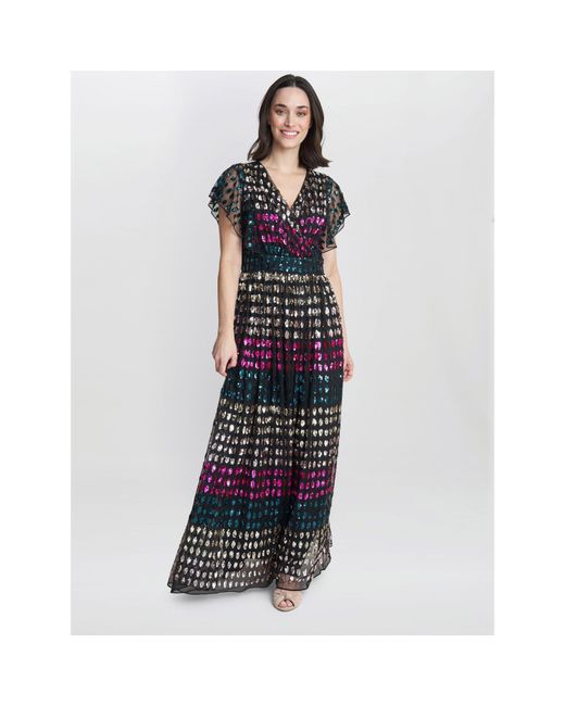 Gina Bacconi Blue Tiffany Colour Sequin Dress