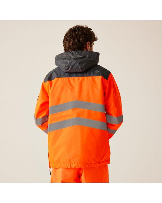 Regatta Orange Hi-Vis Waterproof Insulated Reflective Overhead Bo for men