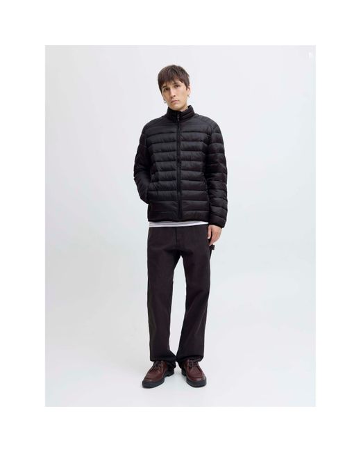 Jack & Jones Blue Bradley Stand Collar Puffer for men