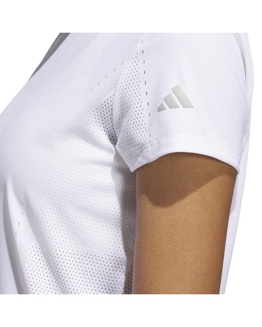 Adidas White W Ultt Short Sleeve Performance Polo Shirt