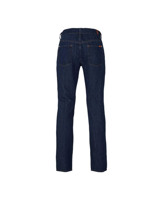 7 For All Mankind Blue Straight Leg Jeans for men