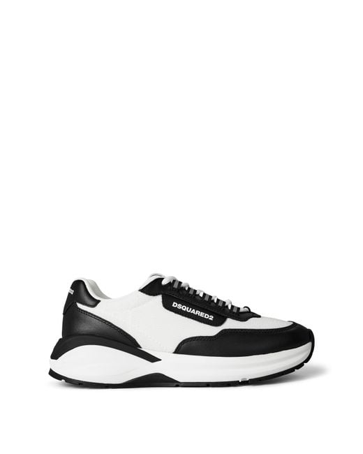 DSquared² Black Leather Dash Sneakers for men