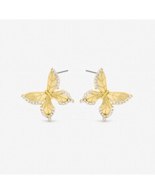 Jon Richard Metallic Plated Crystal Butterfly Clip Earrings