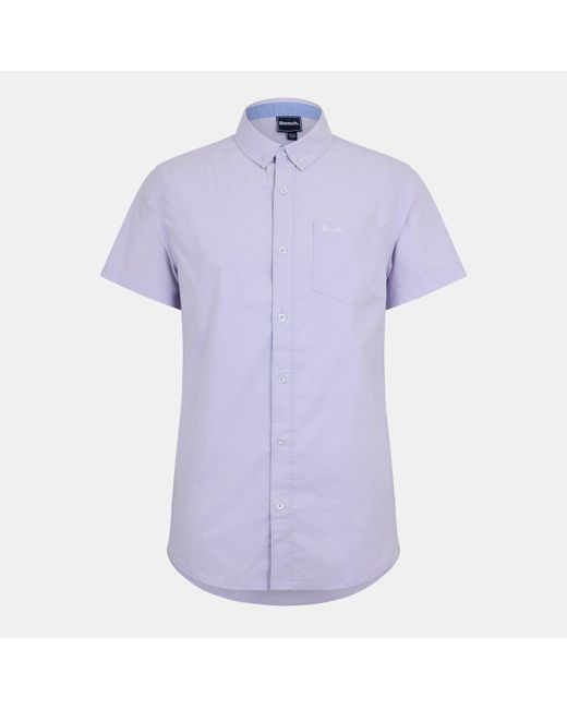 Bench Purple Short-Sleeve Plain Shirt for men